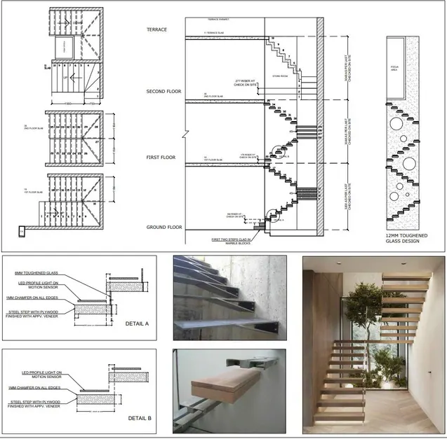 Section and staircase